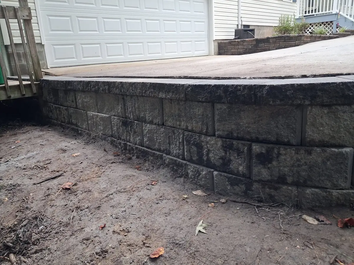 Driveway retaining wall project, photo 7 of 20