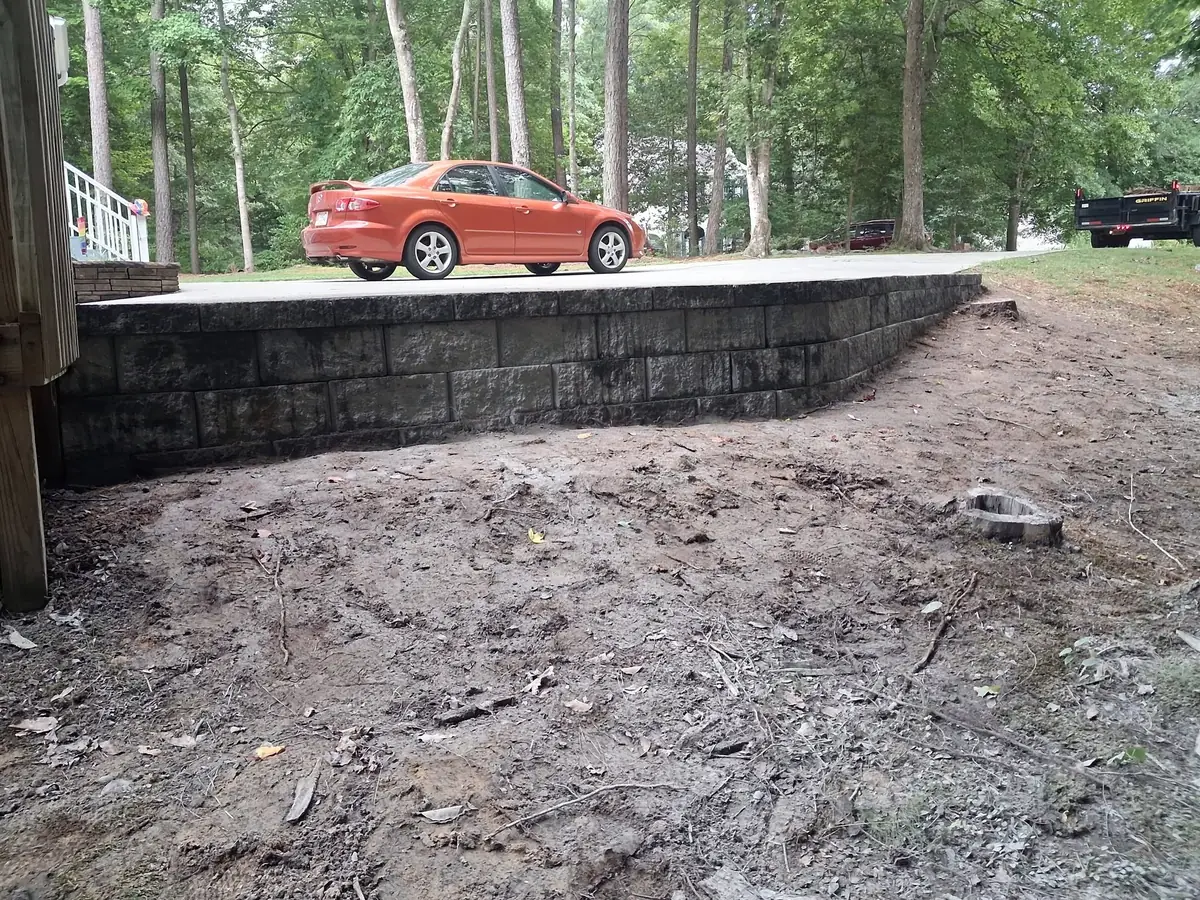 Driveway retaining wall project, photo 11 of 20