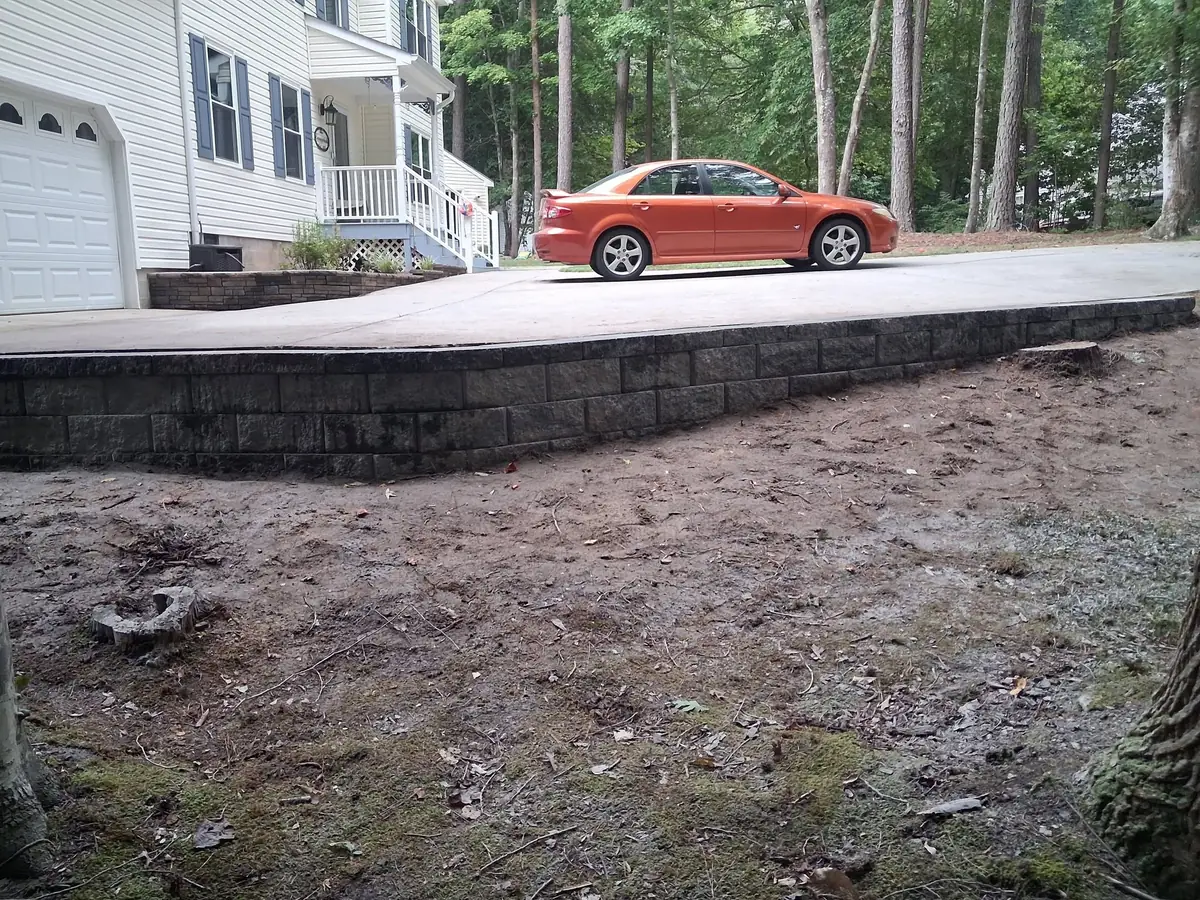Driveway retaining wall project, photo 12 of 20
