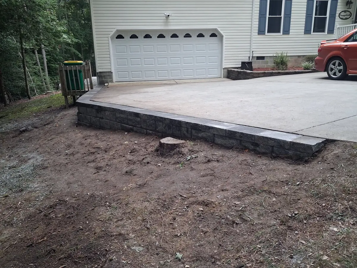 Driveway retaining wall project, photo 13 of 20