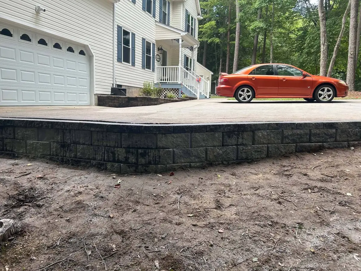 Driveway retaining wall project, photo 14 of 20