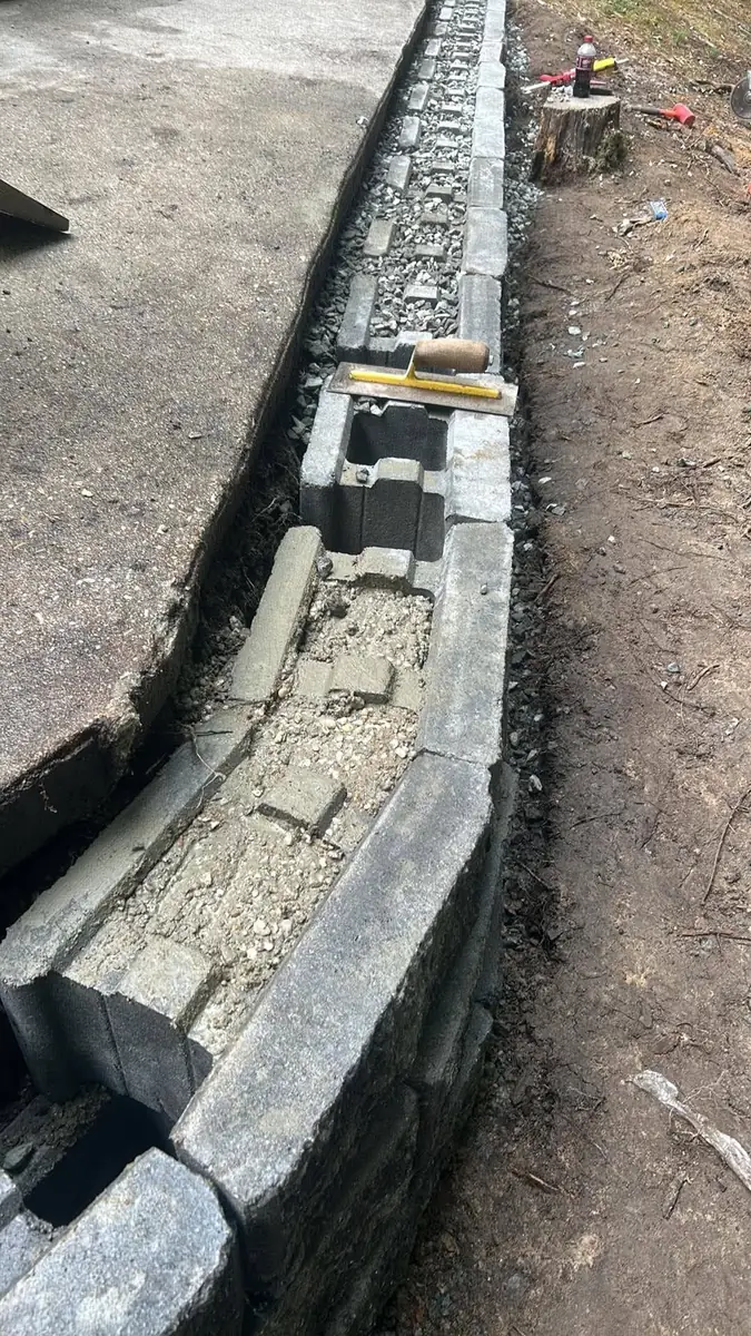 Driveway retaining wall project, photo 15 of 20