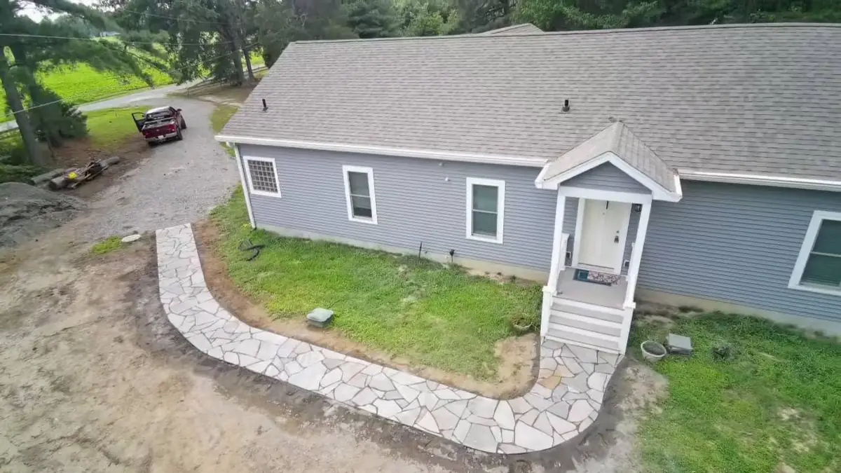 Completed flagstone walkway, photo 2 of 13