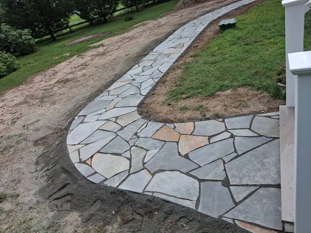 Completed flagstone walkway, photo 4 of 13