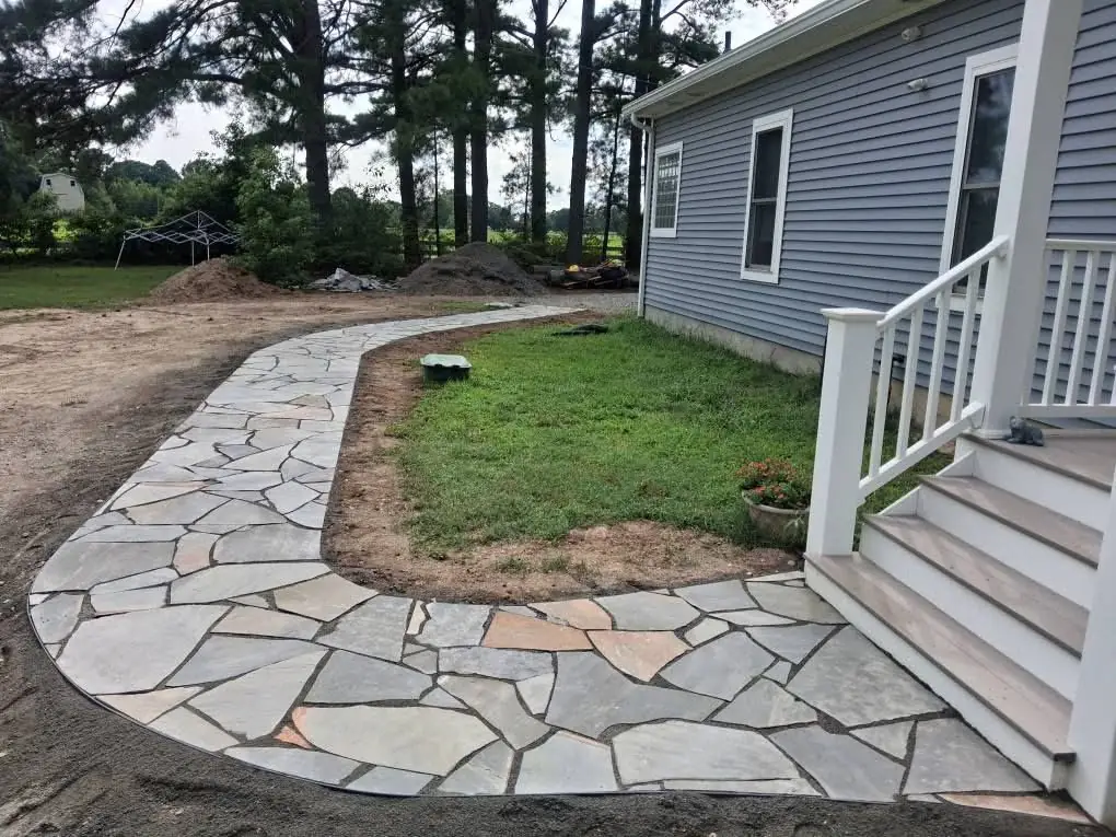 Completed flagstone walkway, photo 5 of 13