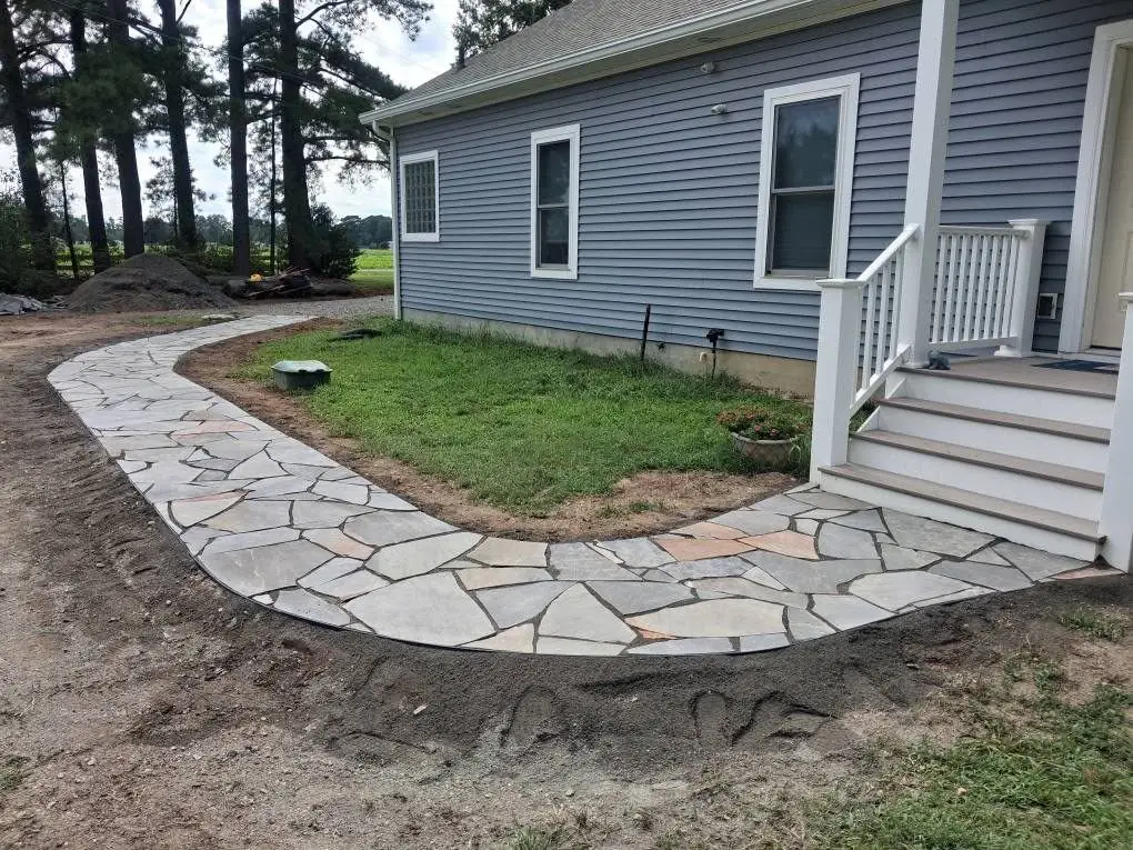 Completed flagstone walkway, photo 6 of 13