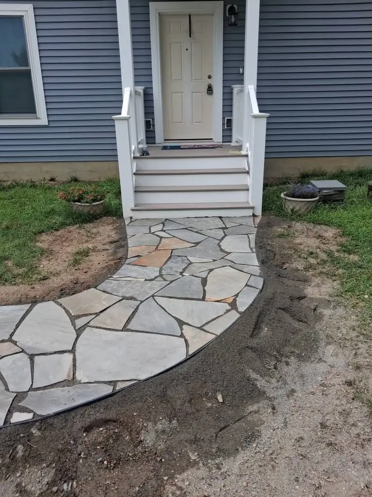 Completed flagstone walkway, photo 7 of 13