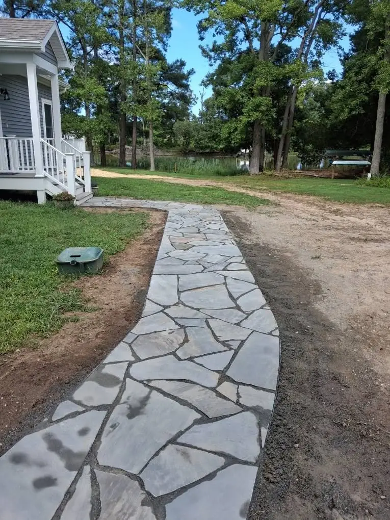 Completed flagstone walkway, photo 9 of 13