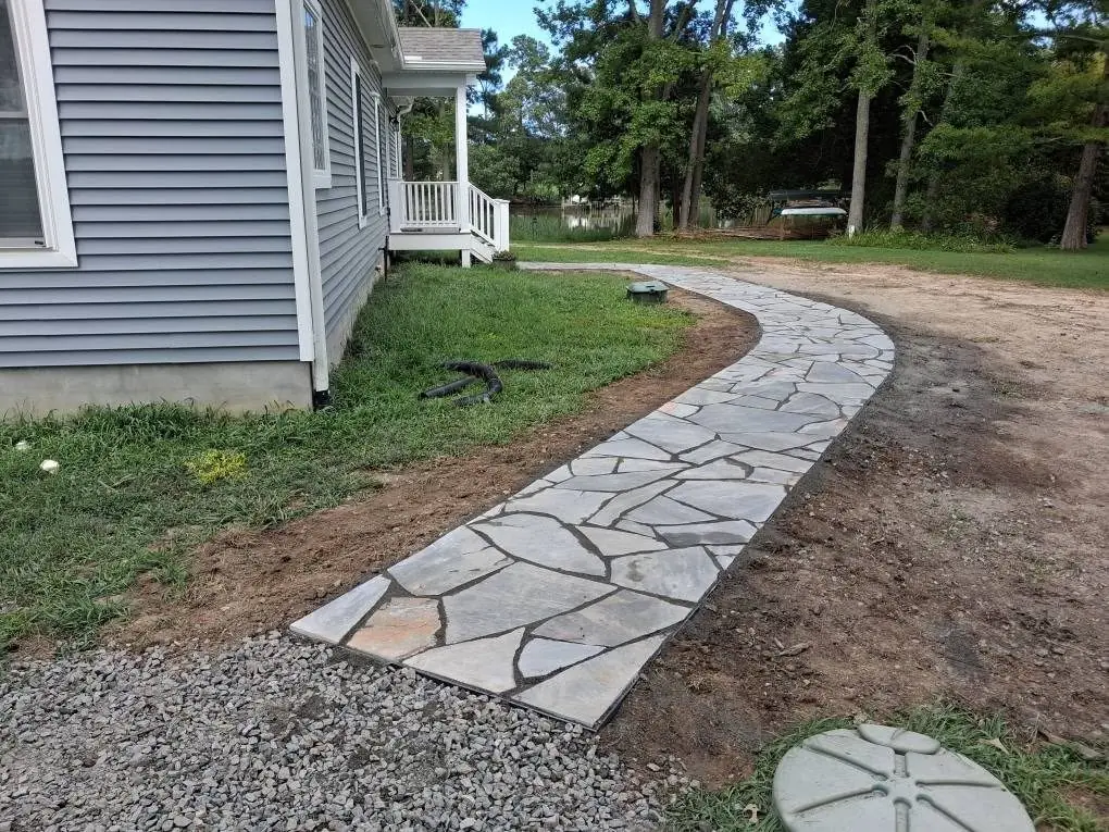 Completed flagstone walkway, photo 10 of 13