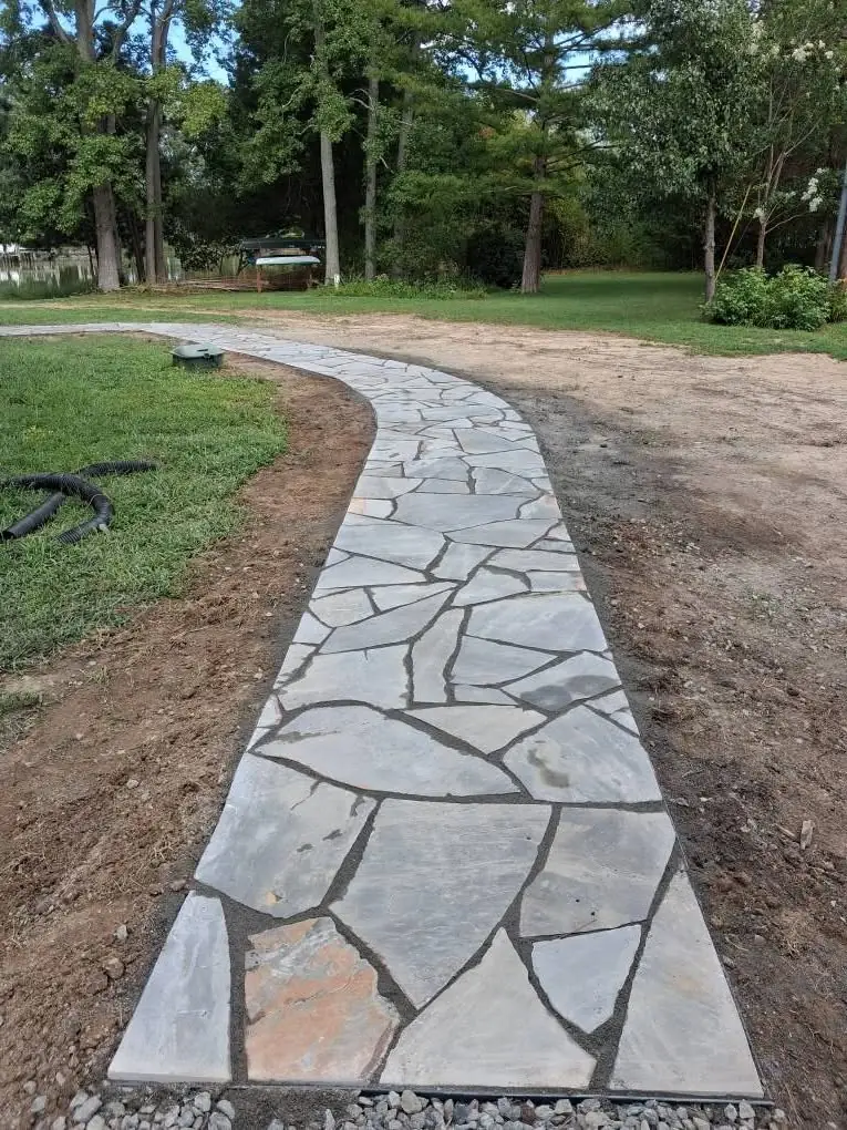 Completed flagstone walkway, photo 11 of 13