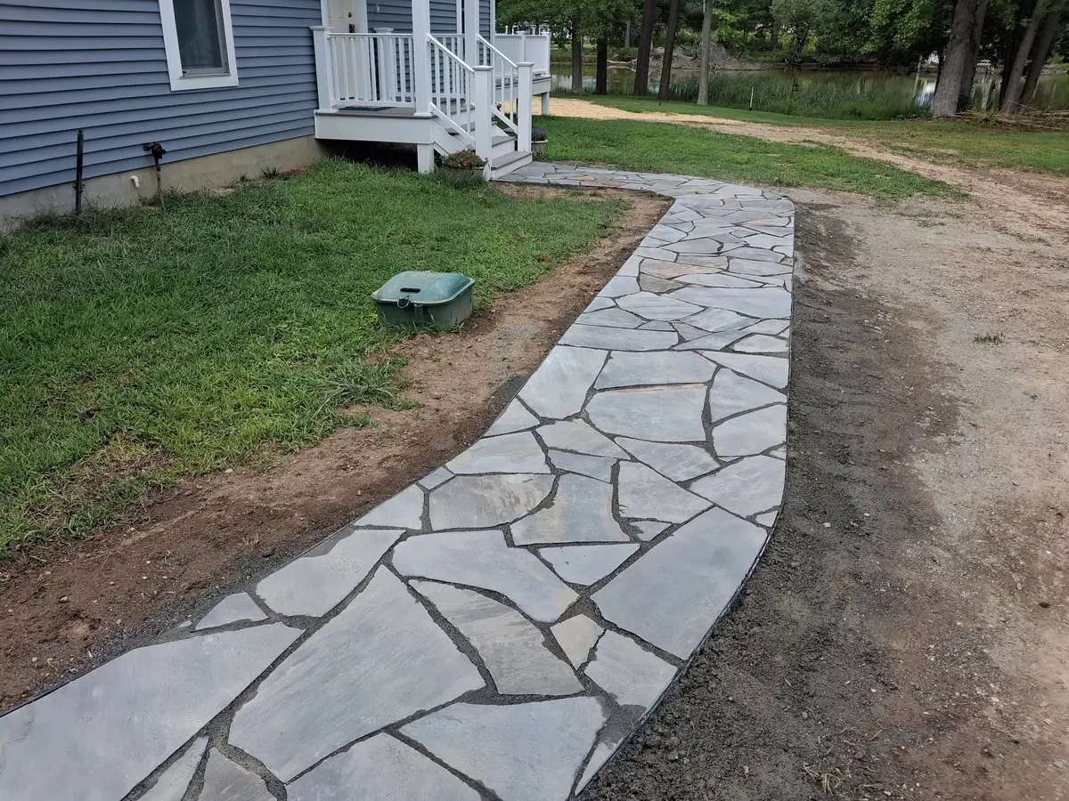 Completed flagstone walkway, photo 12 of 13