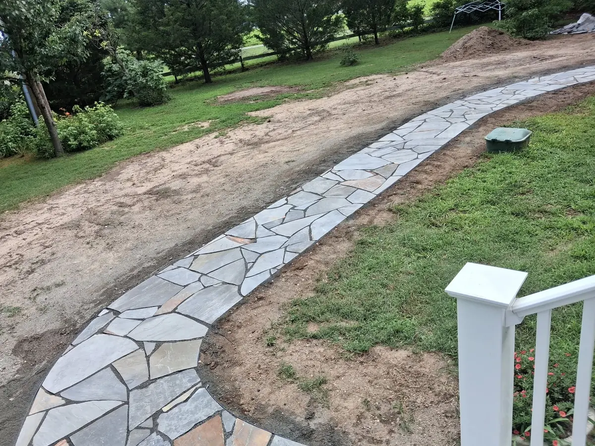 Completed flagstone walkway, photo 13 of 13