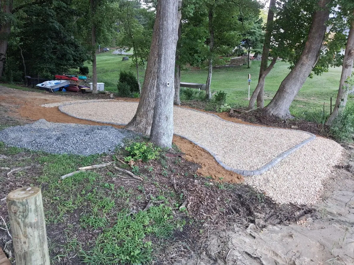 Lakeside clearing and gravel outdoor area, photo 3 of 21