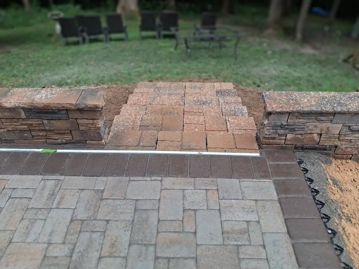 Paver patio, retaining wall, and steps project, photo 3 of 16