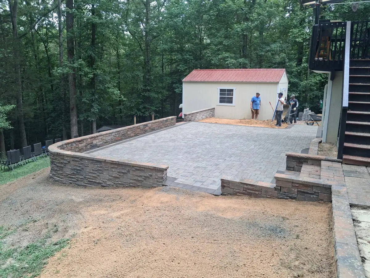 Paver patio, retaining wall, and steps project, photo 4 of 16