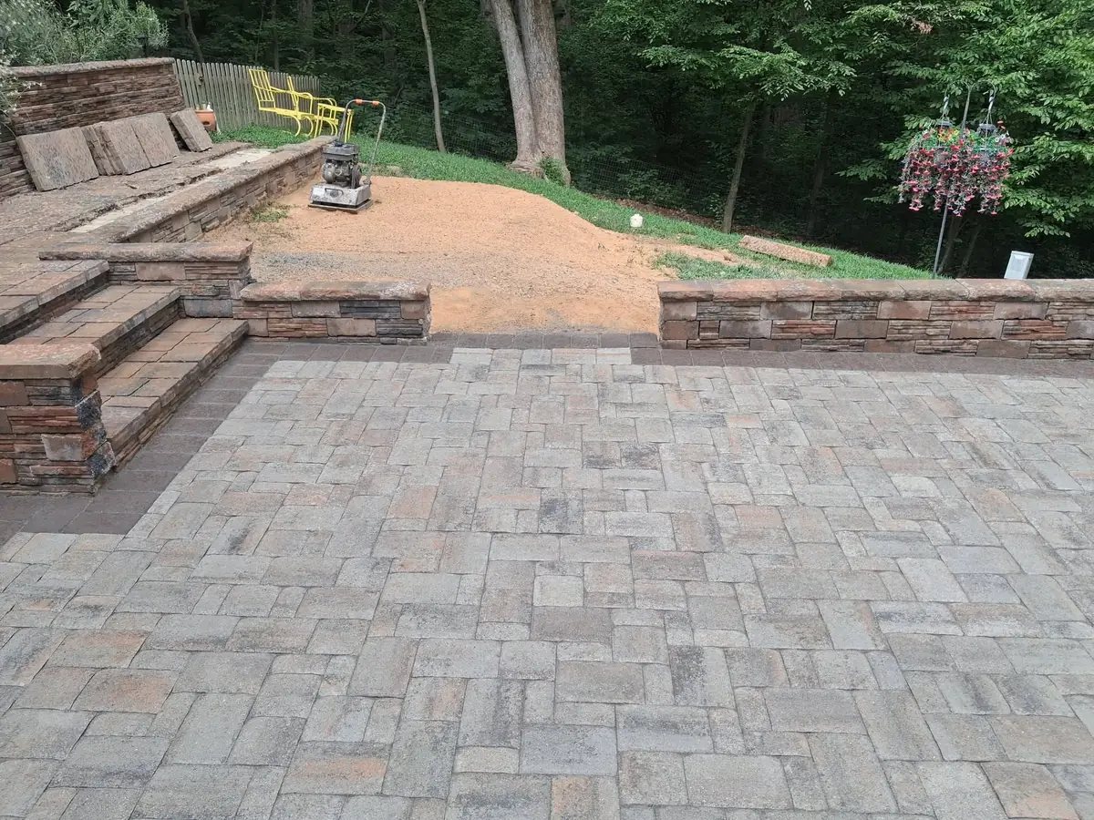 Paver patio, retaining wall, and steps project, photo 7 of 16