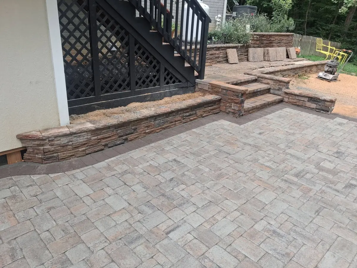 Paver patio, retaining wall, and steps project, photo 8 of 16