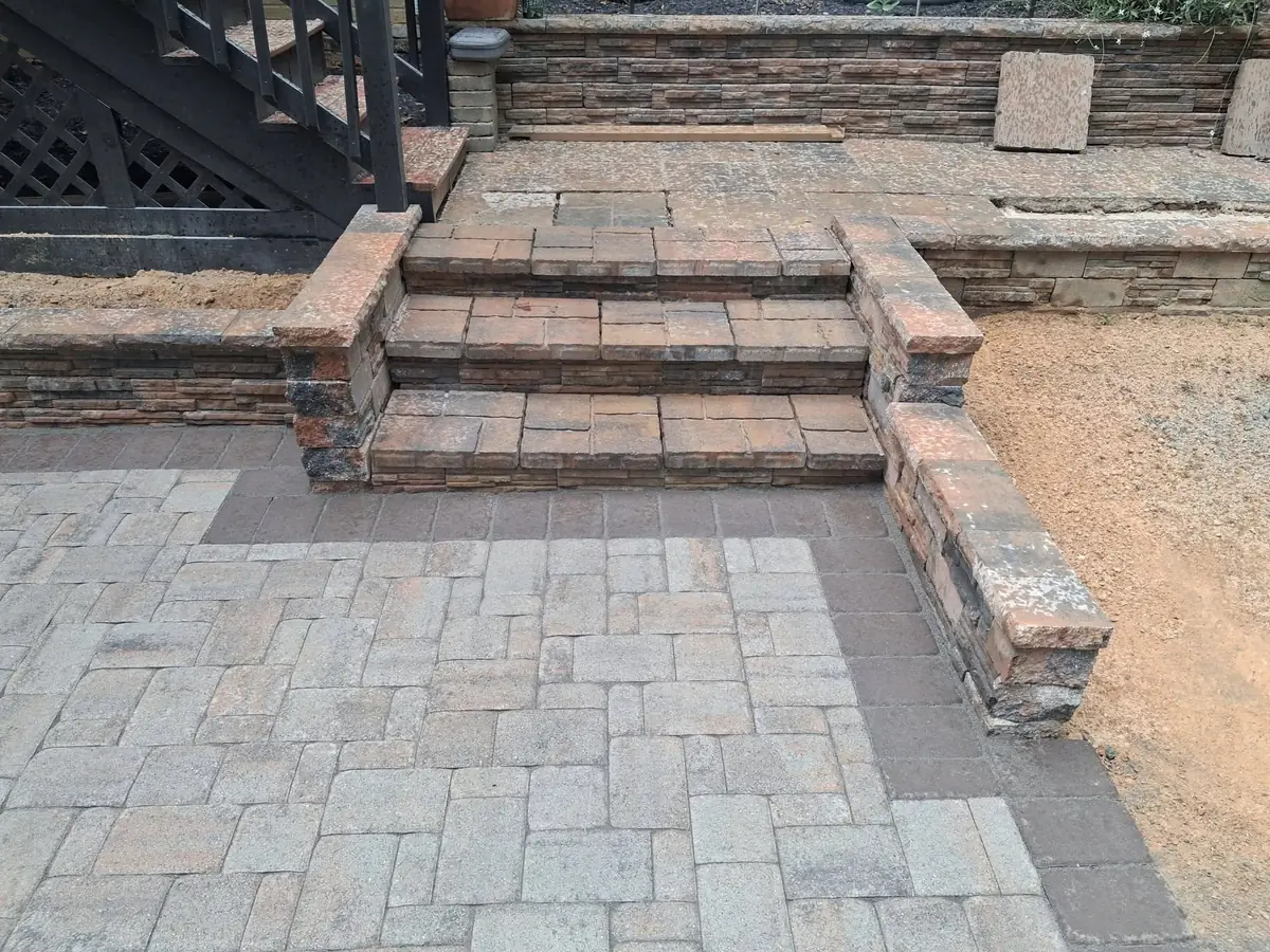 Paver patio, retaining wall, and steps project, photo 9 of 16