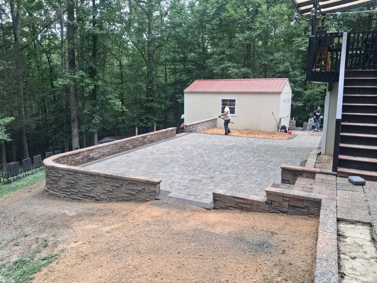 Paver patio, retaining wall, and steps project, photo 10 of 16