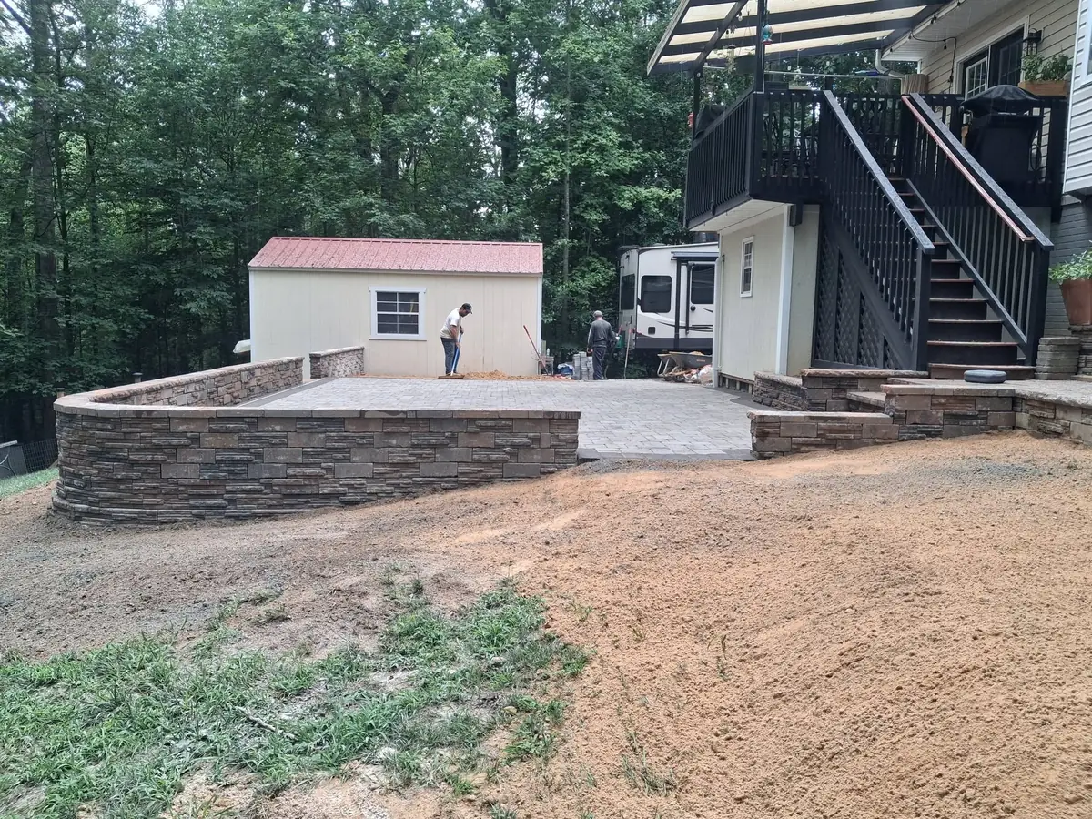 Paver patio, retaining wall, and steps project, photo 11 of 16