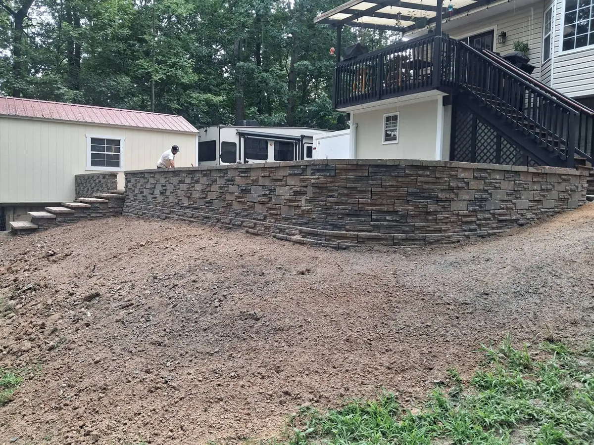 Paver patio, retaining wall, and steps project, photo 13 of 16