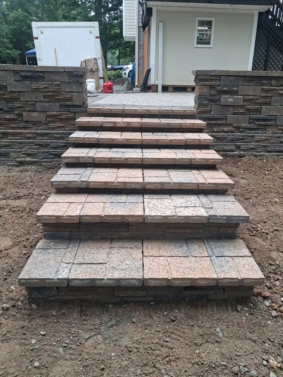 Paver patio, retaining wall, and steps project, photo 14 of 16