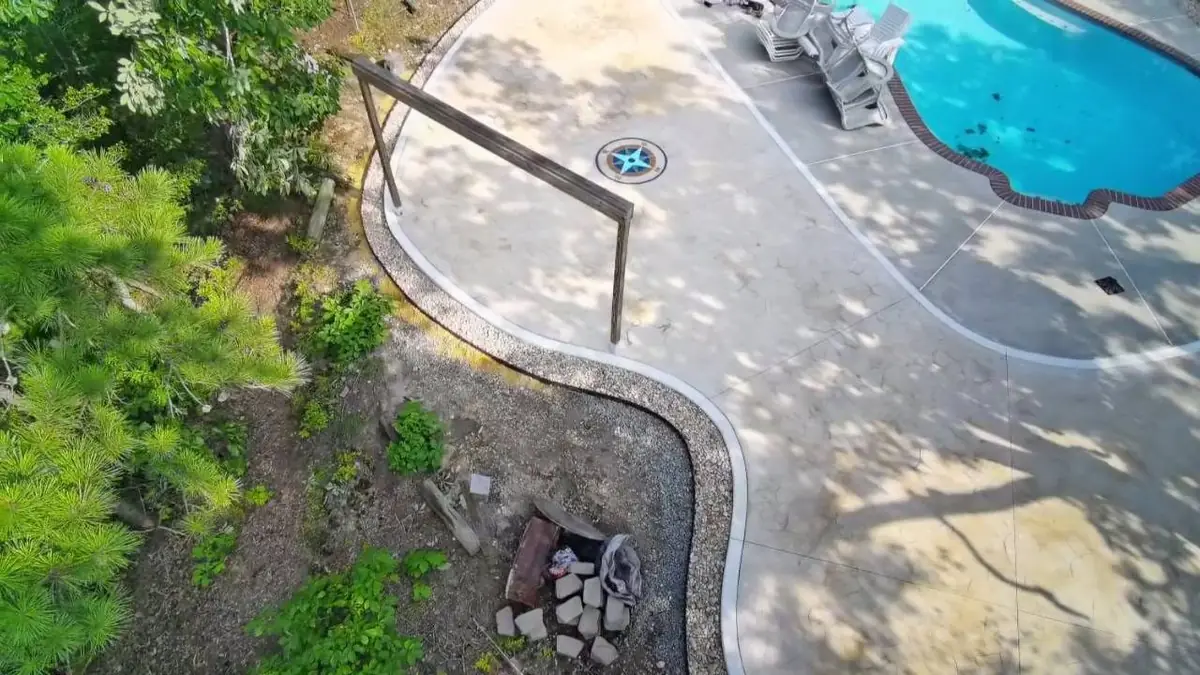 Completed decorative concrete pool deck, photo 3 of 26