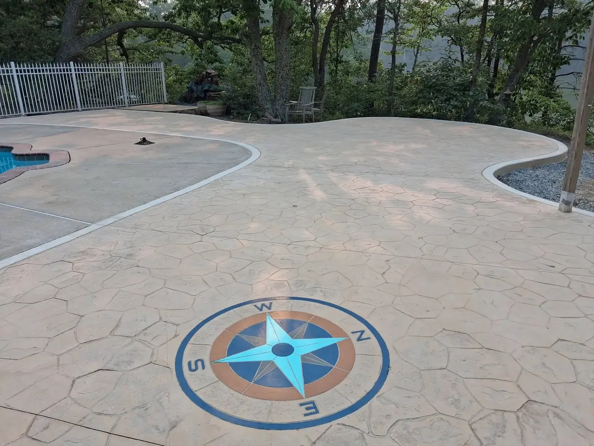 Completed decorative concrete pool deck, photo 8 of 26